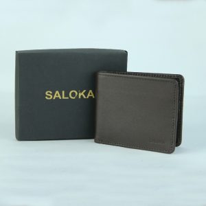 Saloka Plain Brown Genuine Leather Wallet – Standard Size Classic