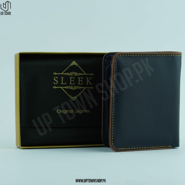 Sleek Original Leather Wallet PSP Blue with Outline