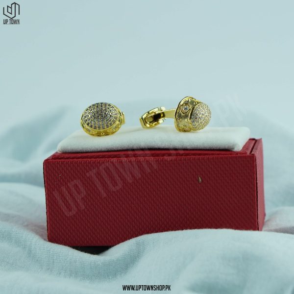 Gold Class Charming Diamond Men Cufflinks