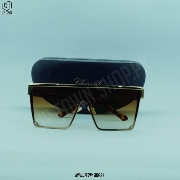 Exclusive Gold Line Flat Sunglasses Brown Shades Z1098