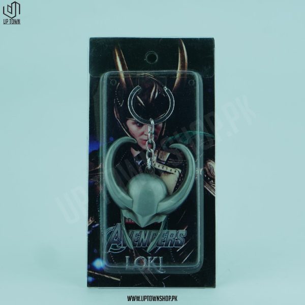 Loki Avengers Silver Metalic Face Keyring