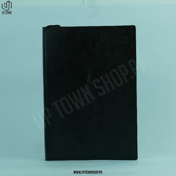 Leather Cover Notebook A5 Eiffel Tower Gifting Diary - Black