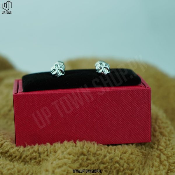 Silver Trendy Thread Style Men Cufflinks for Shirts & Suit