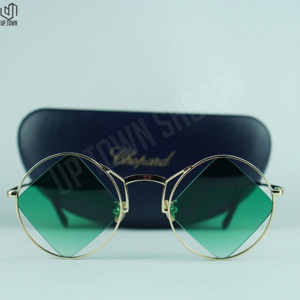 Green Gem With Gold Unisex Glasses